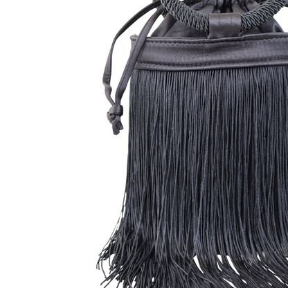 Bolsa de Mão Festa Franja Tassel Preta