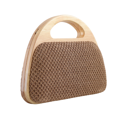 Bolsa de Mão Clutch Festa Palha Marrom