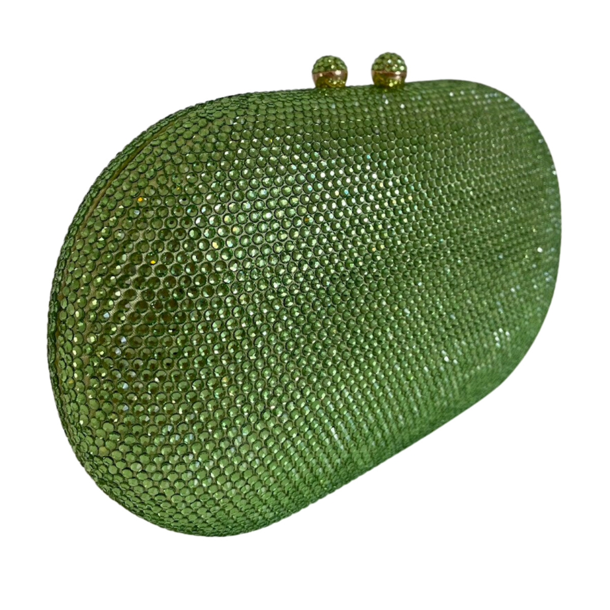 Bolsa Festa Clutch Pedraria Strass Oval Verde Lima