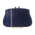 Bolsa Festa Clutch Pedraria Strass Azul Marinho