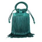 Bolsa de Mão Festa Franja Tassel Verde