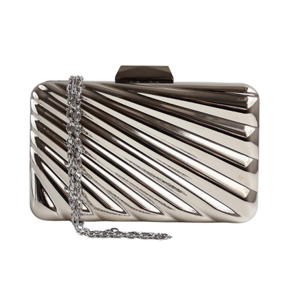 Bolsa de Festa Clutch Prateada Metalizada