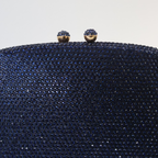 Bolsa Festa Clutch Pedraria Strass Azul Marinho