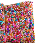 Bolsa Carteira de Festa Clutch Pedraria Colorida