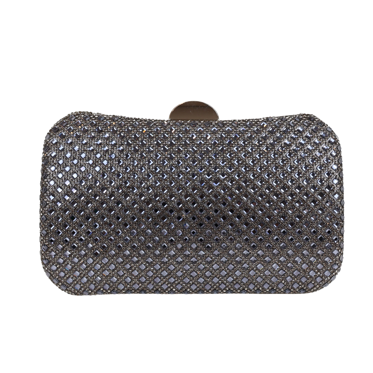 Bolsa Festa Clutch Strass Prata Grafite