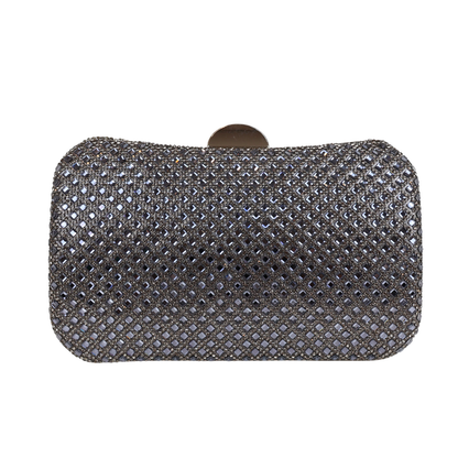 Bolsa Festa Clutch Strass Prata Grafite