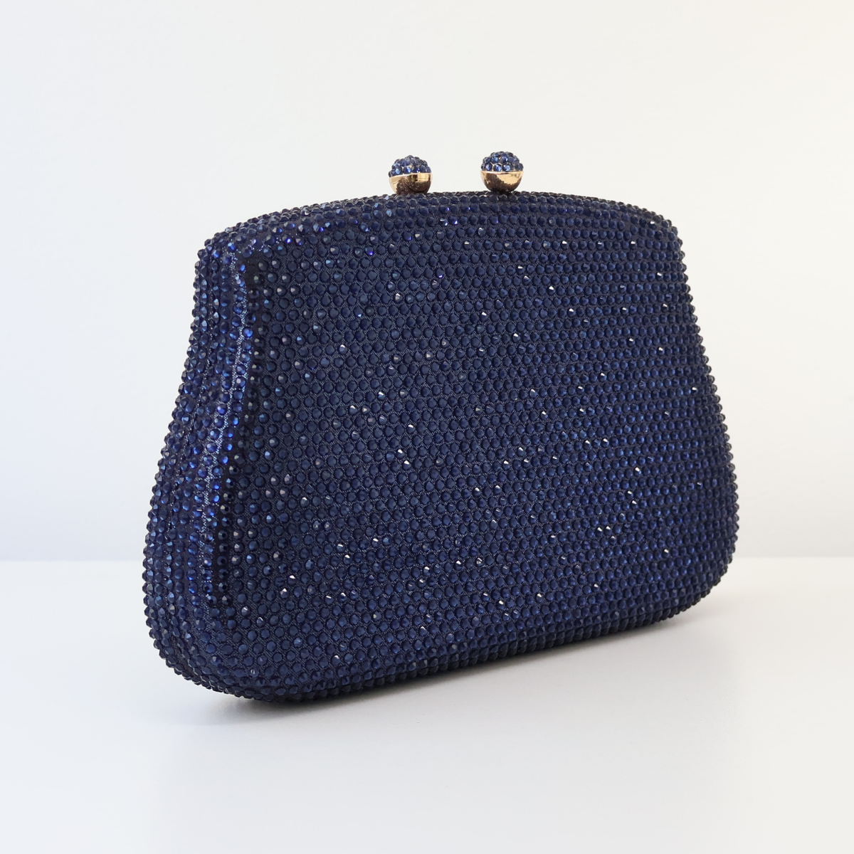 Bolsa Festa Clutch Pedraria Strass Azul Marinho
