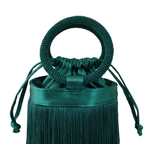 Bolsa de Mão Festa Franja Tassel Verde