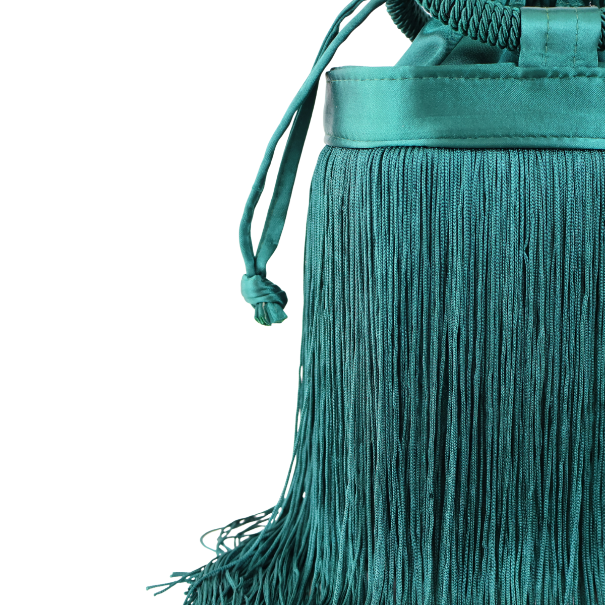Bolsa de Mão Festa Franja Tassel Verde