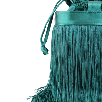 Bolsa de Mão Festa Franja Tassel Verde