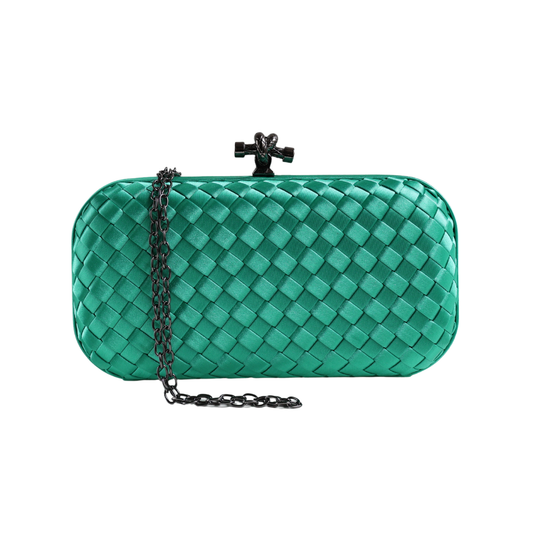 Clutch Tressê Cetim Inspired Pequena Verde