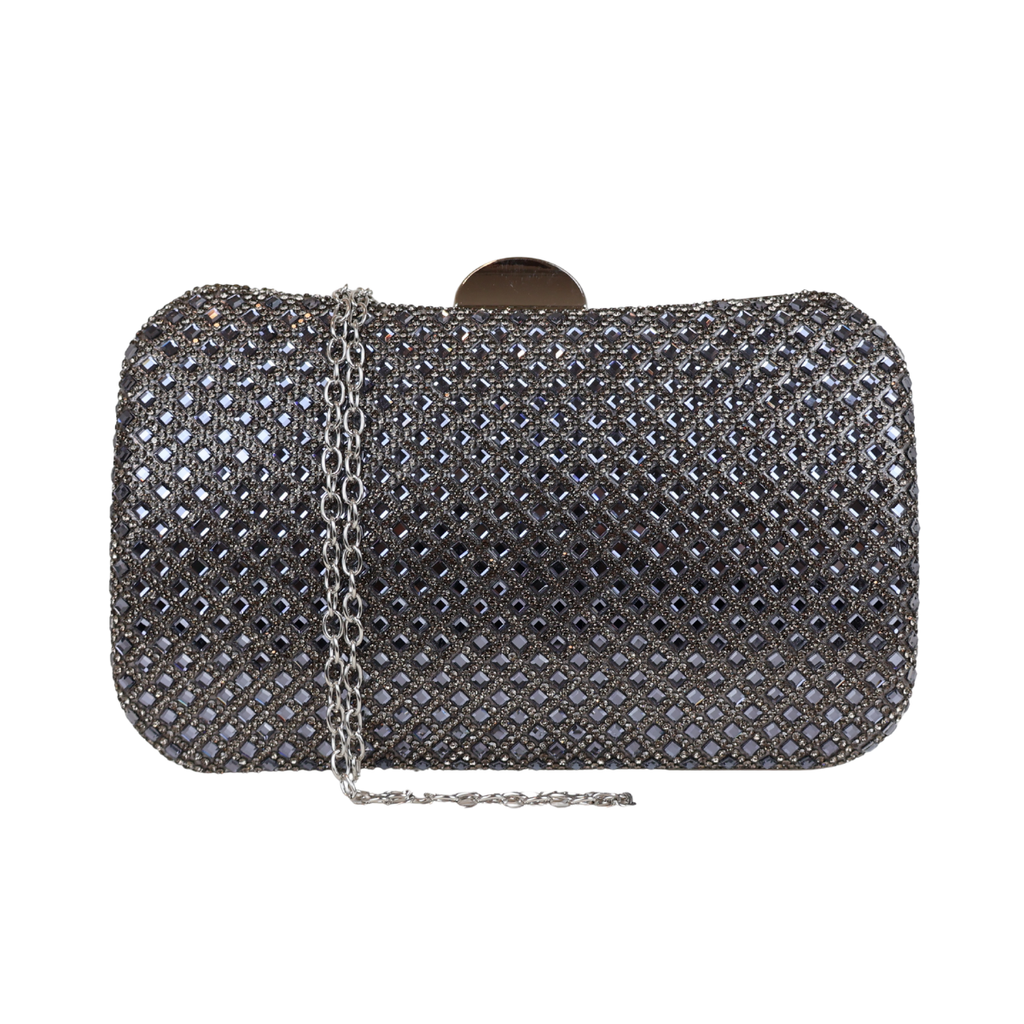 Bolsa Festa Clutch Strass Prata Escuro - ReUse