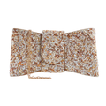 Bolsa Carteira de Festa Clutch Pedraria Bege