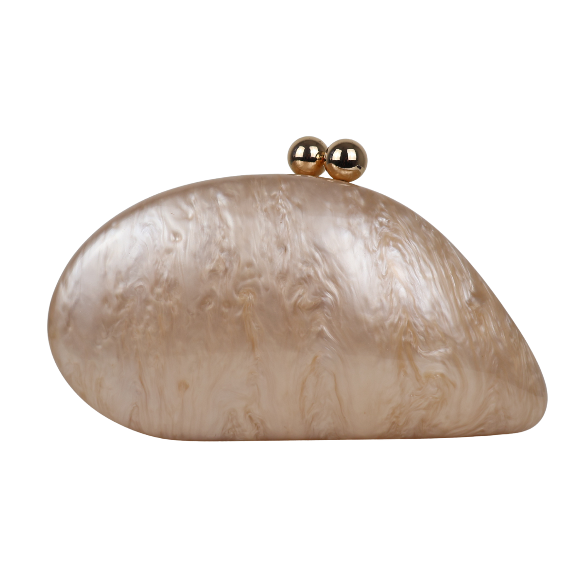 Bolsa de Festa Clutch Acrílico Perolada Bege