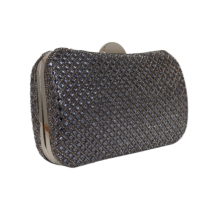 Bolsa Festa Clutch Strass Prata Grafite