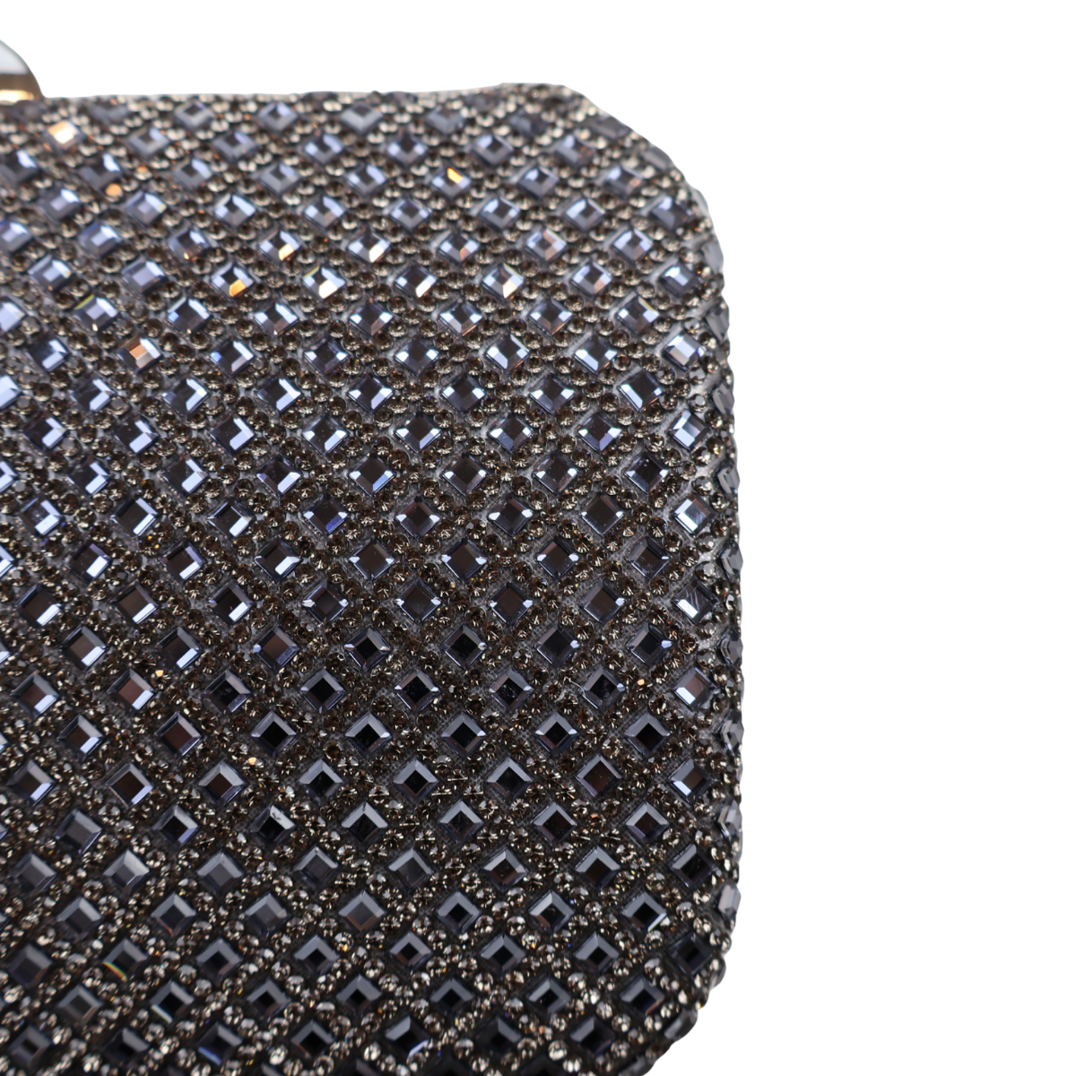 Bolsa Festa Clutch Strass Prata Grafite