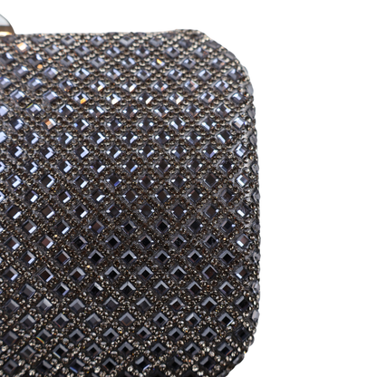Bolsa Festa Clutch Strass Prata Grafite