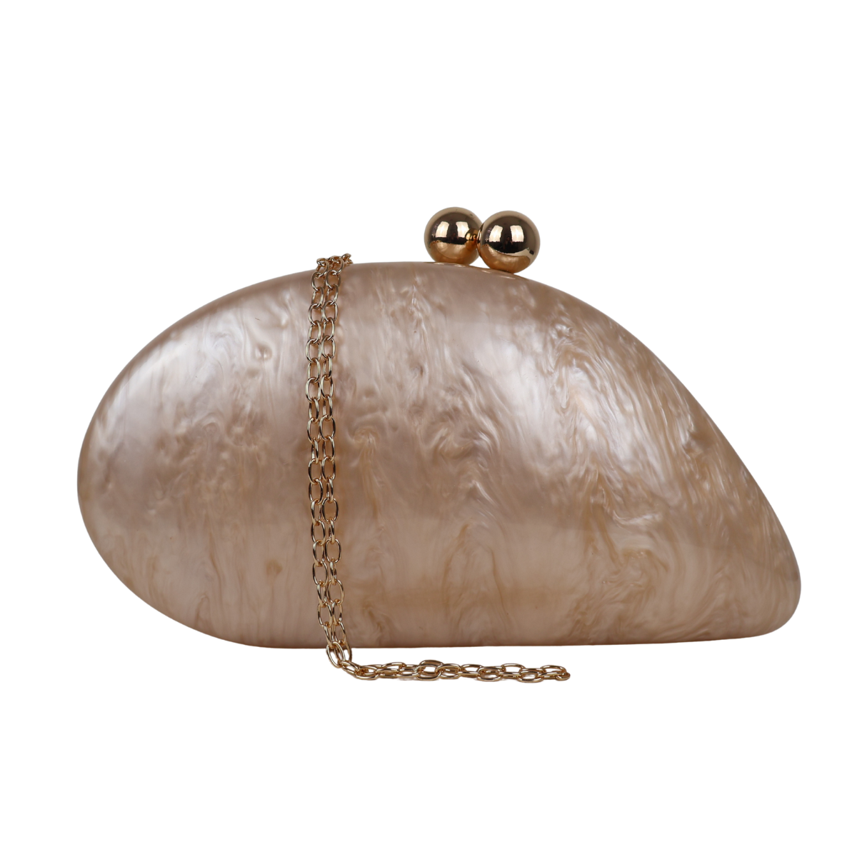 Bolsa de Festa Clutch Acrílico Perolada Bege