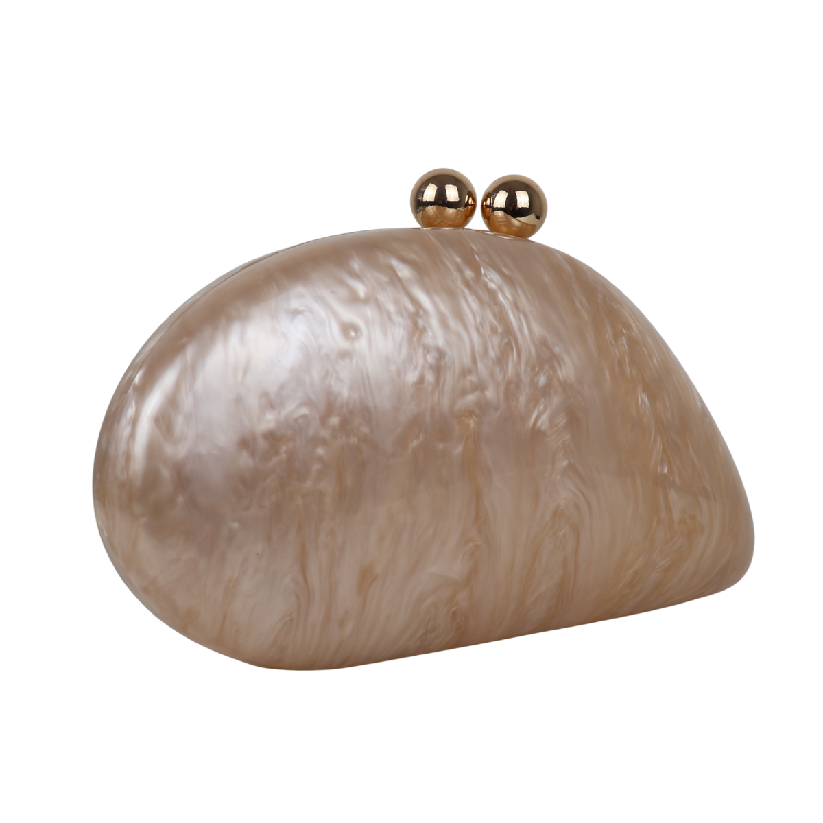 Bolsa de Festa Clutch Acrílico Perolada Bege