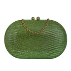 Bolsa Festa Clutch Pedraria Strass Oval Verde Lima