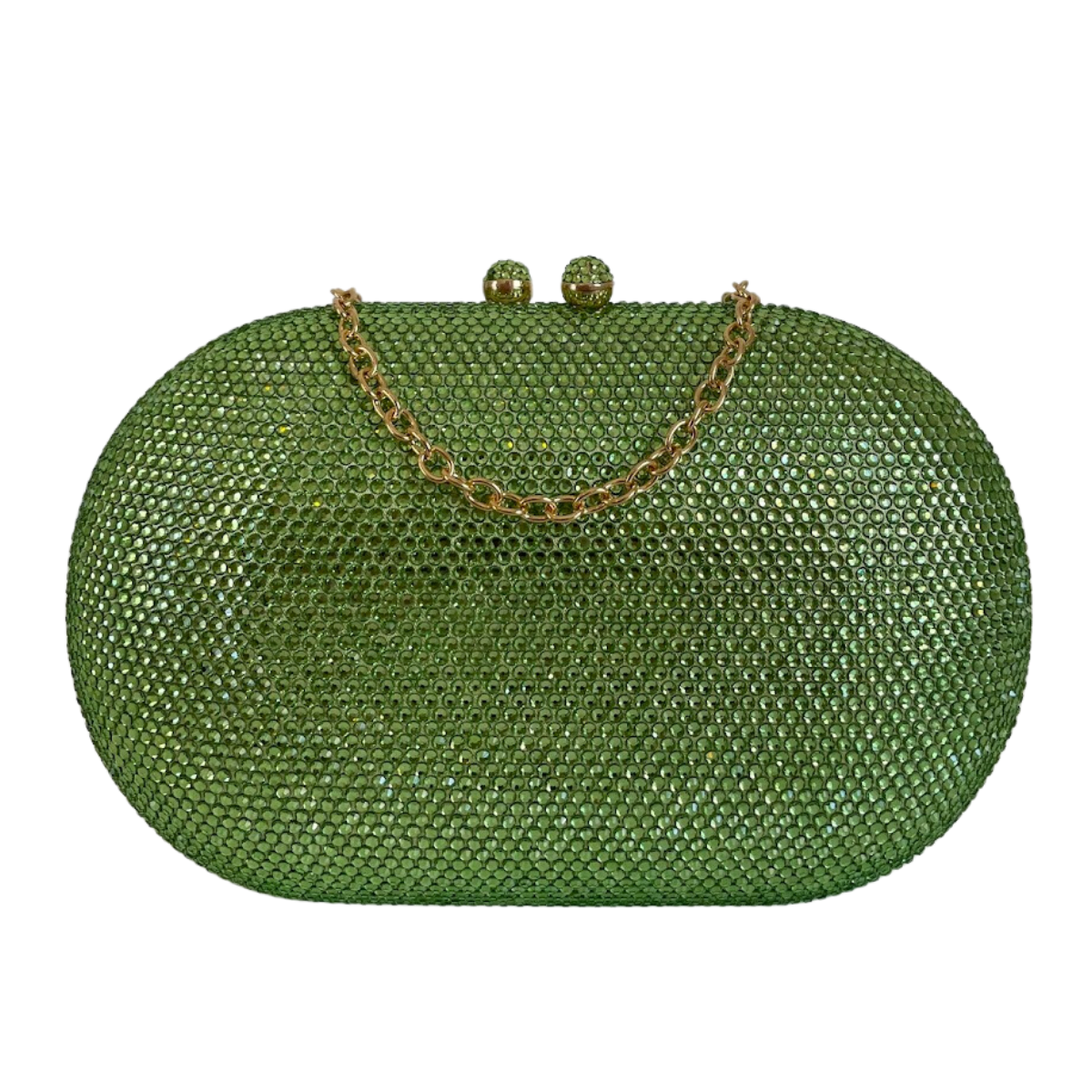 Bolsa Festa Clutch Pedraria Strass Oval Verde Lima