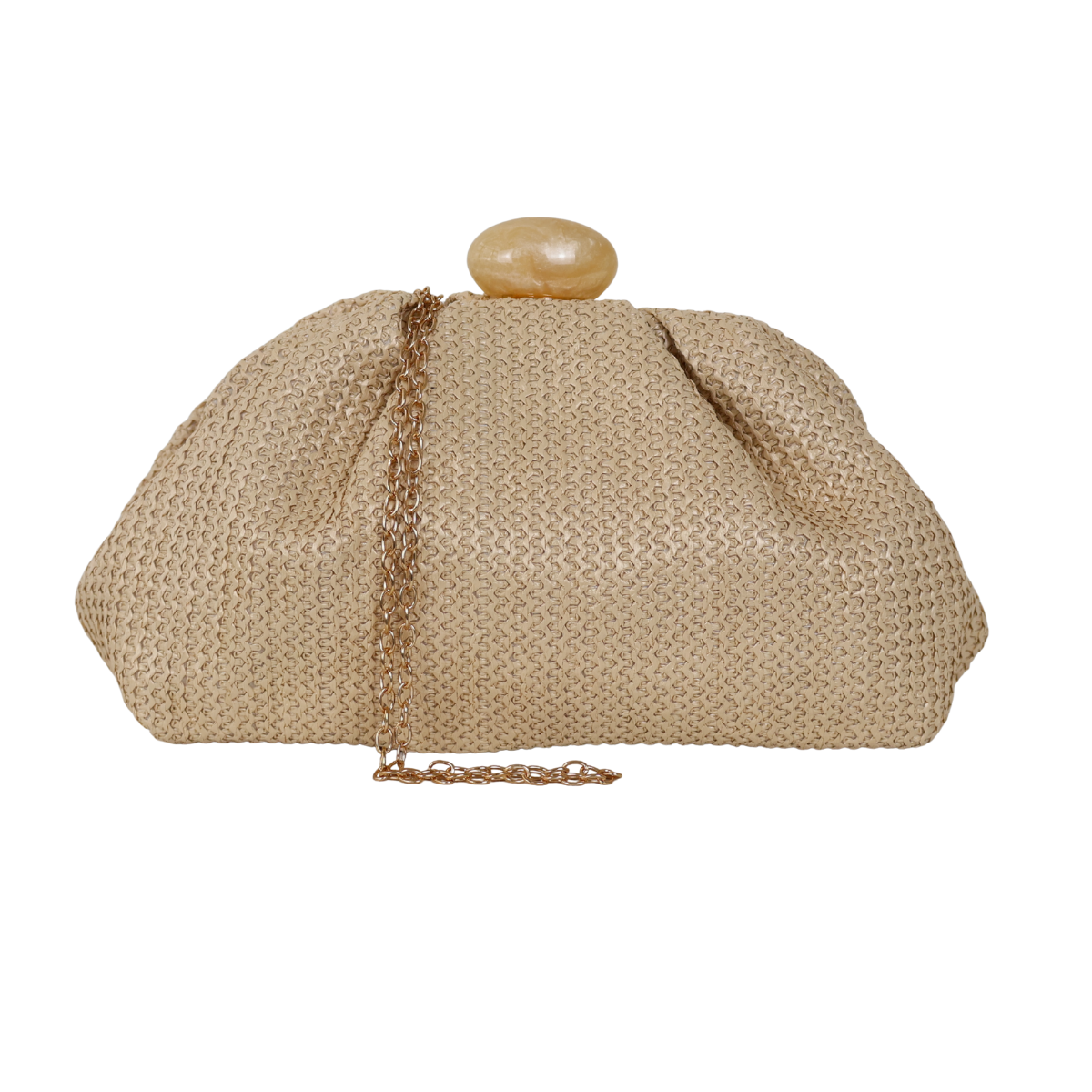 Bolsa Festa Pouch Palha Bege Claro