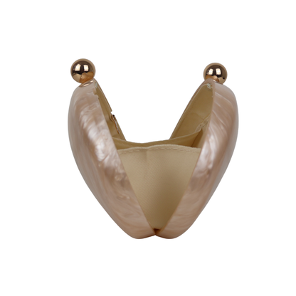 Bolsa de Festa Clutch Acrílico Perolada Bege