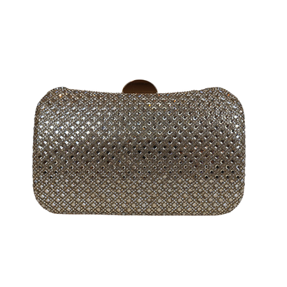 Bolsa Festa Clutch Strass Dourada