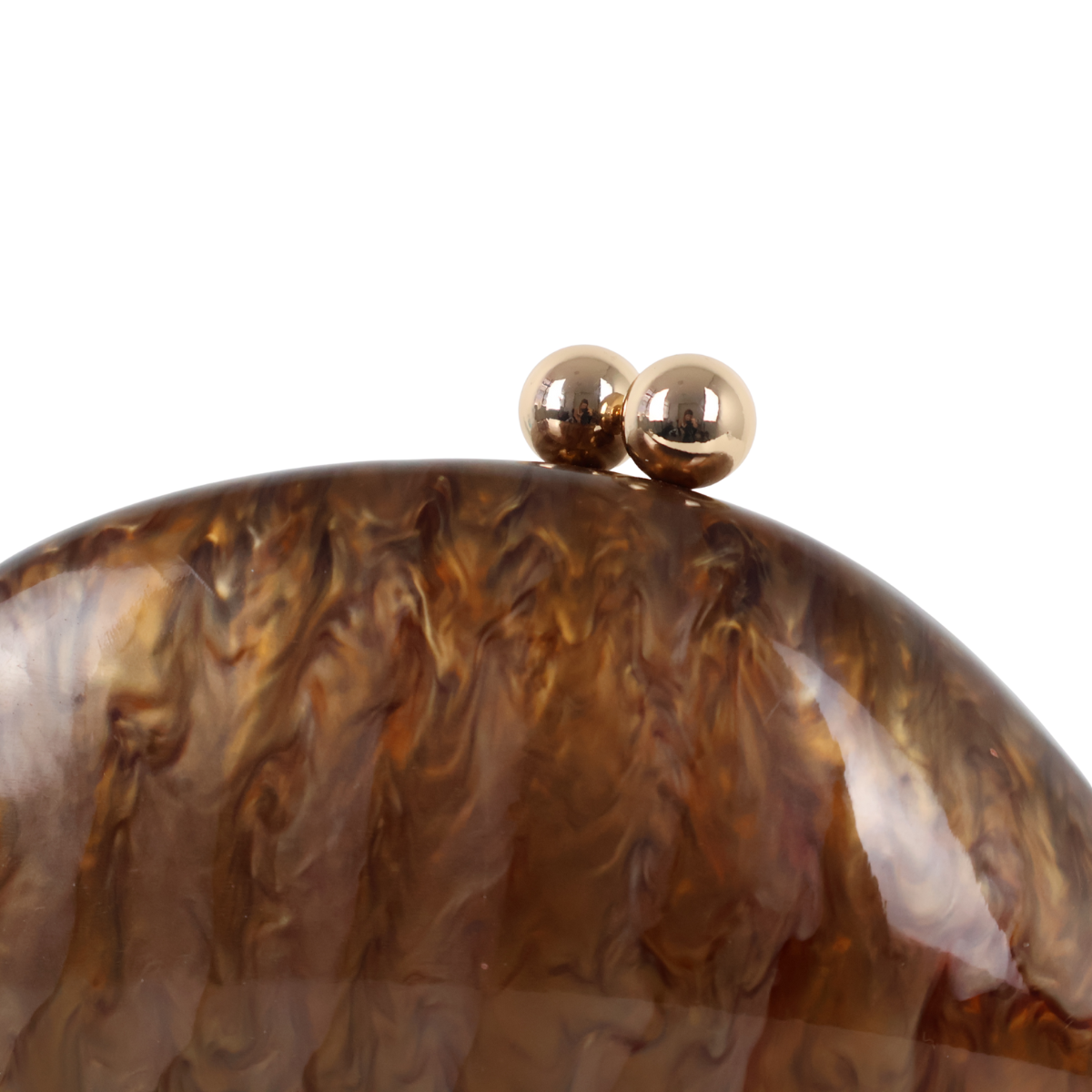 Bolsa de Festa Clutch Acrílico Perolada Marrom Café