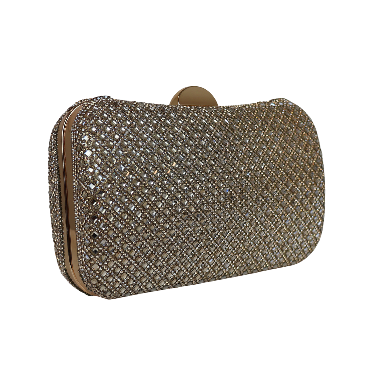 Bolsa Festa Clutch Strass Dourada