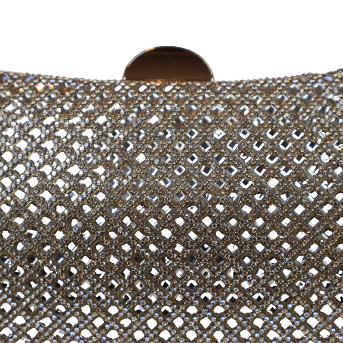 Bolsa Festa Clutch Strass Dourada
