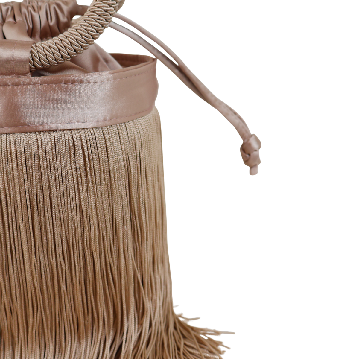 Bolsa de Mão Festa Franja Tassel Bege