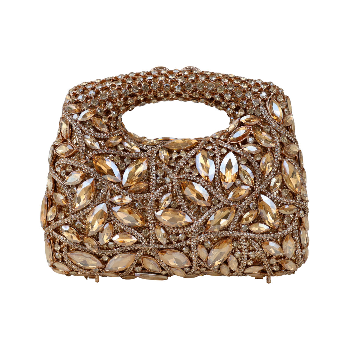 Bolsa Festa Clutch Pedraria Strass Dourada