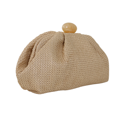 Bolsa Festa Pouch Palha Bege Claro