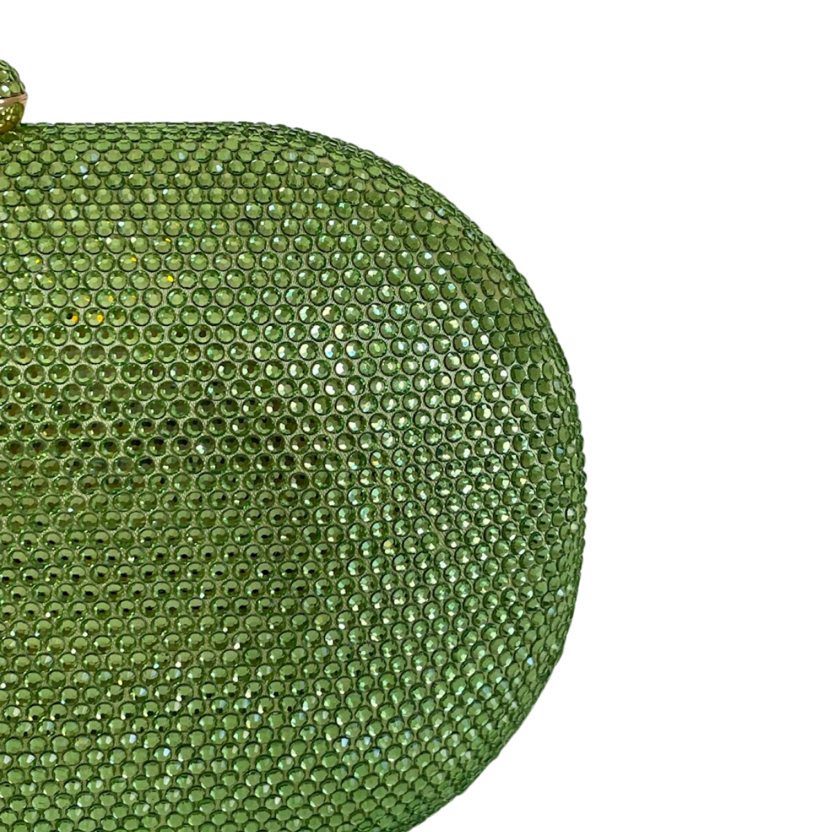 Bolsa Festa Clutch Pedraria Strass Oval Verde Lima