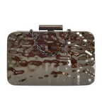 Bolsa de Festa Clutch Prata Grafite Metálica - ReUse