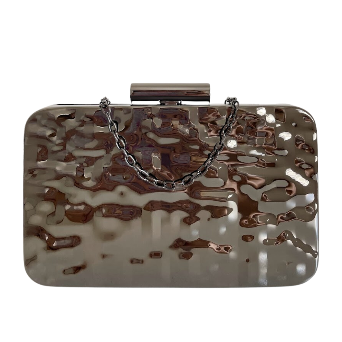 Bolsa de Festa Clutch Prata Grafite Metálica - ReUse