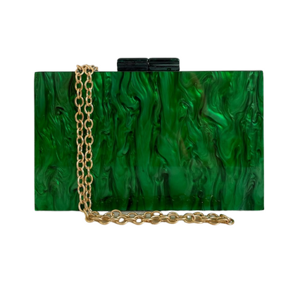 Bolsa de Festa Clutch Acrílico Marmorizada Verde