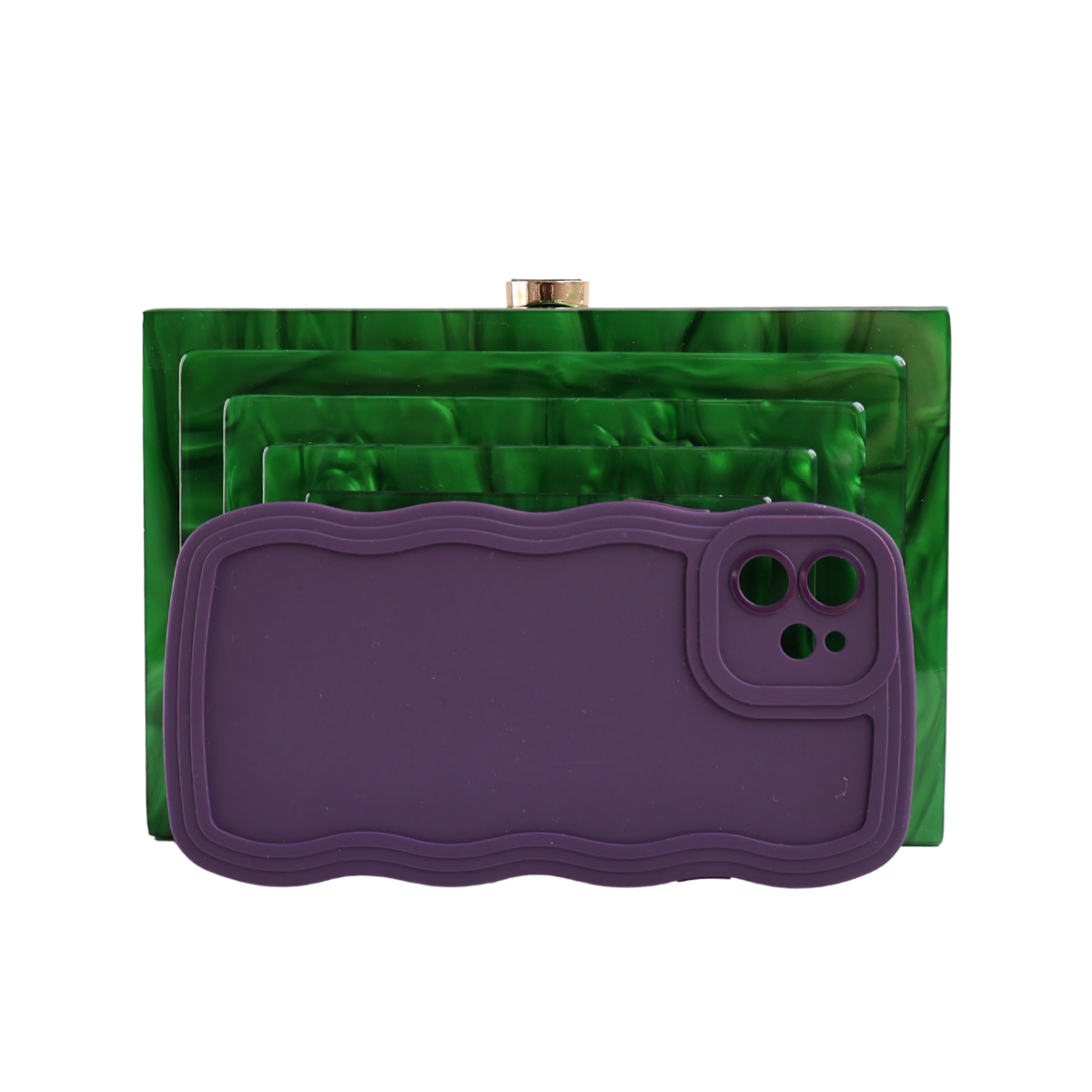 Bolsa Clutch Festa Acrílico Verde