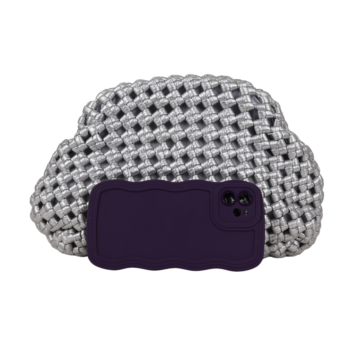 Bolsa de Festa Pouch Tressê Prata