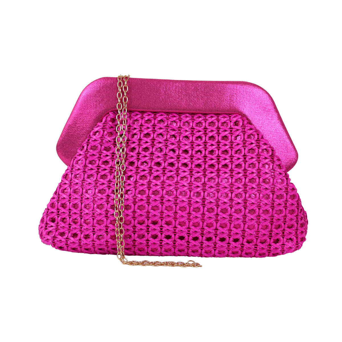 Bolsa Pouch Festa Clutch Palha Rosa