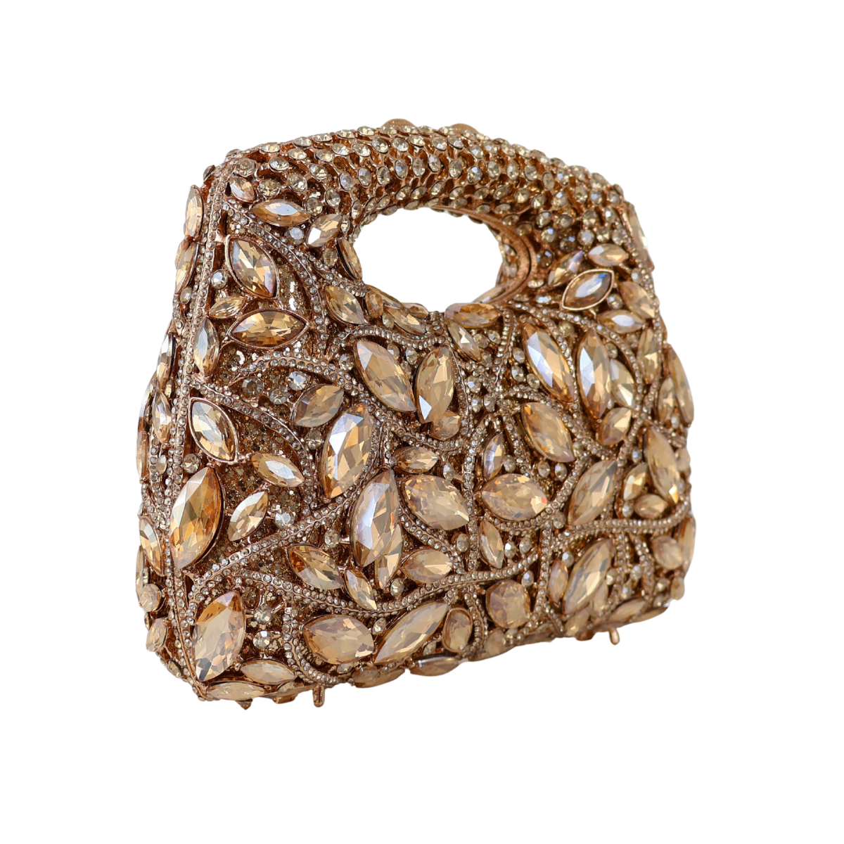 Bolsa Festa Clutch Pedraria Strass Dourada