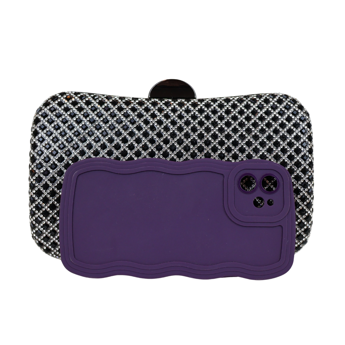 Bolsa Festa Clutch Strass Preta