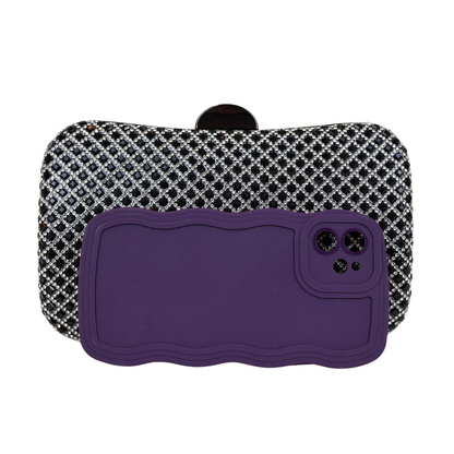 Bolsa Festa Clutch Strass Preta