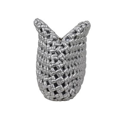 Bolsa de Festa Pouch Tressê Prata