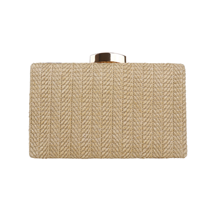 Bolsa Clutch Festa Palha Bege