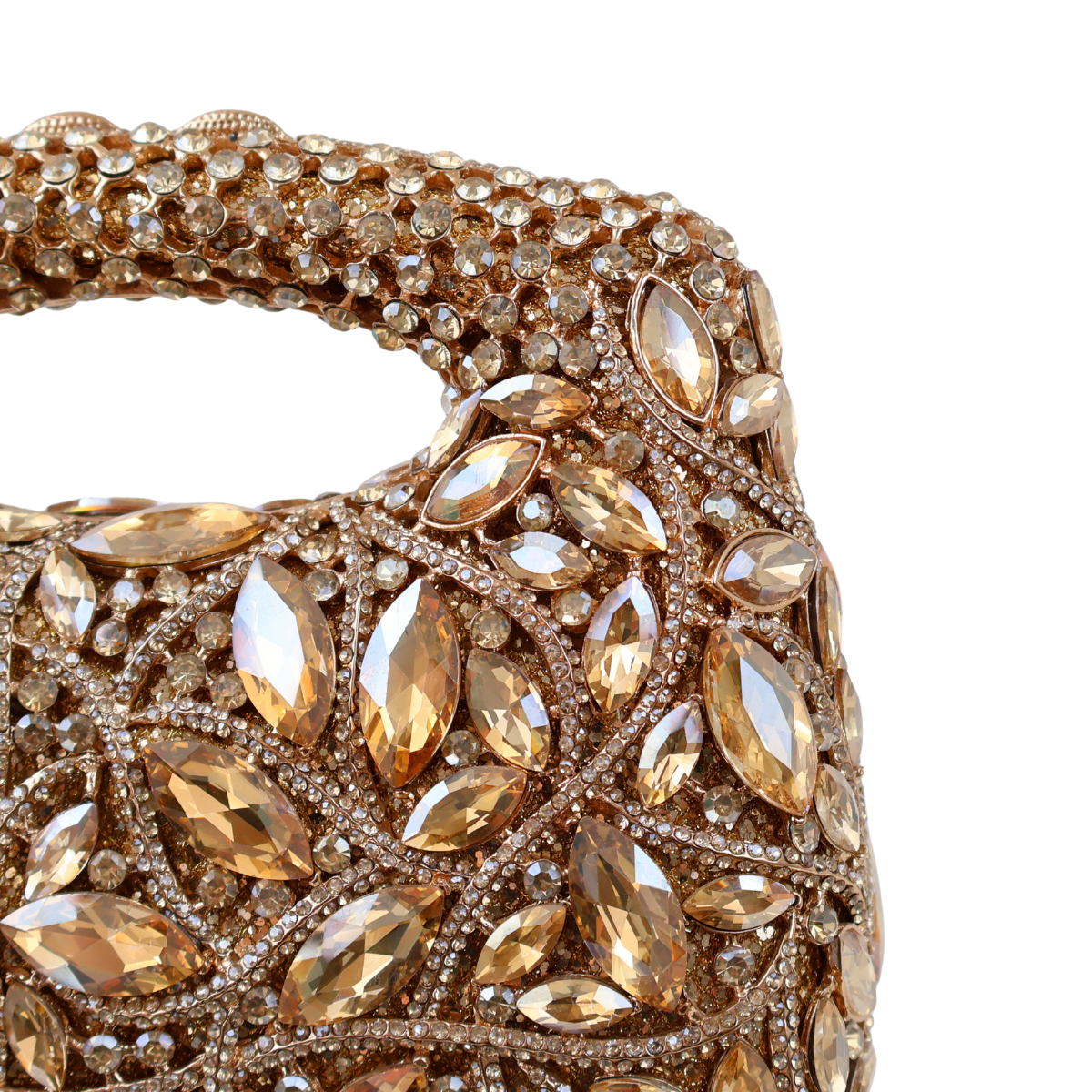 Bolsa Festa Clutch Pedraria Strass Dourada