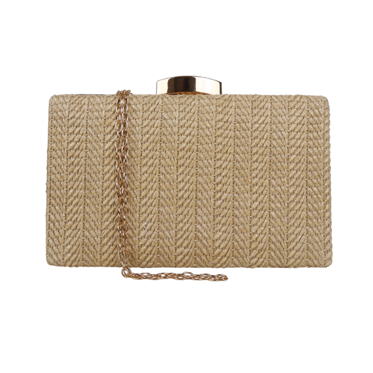 Bolsa Clutch Festa Palha Bege
