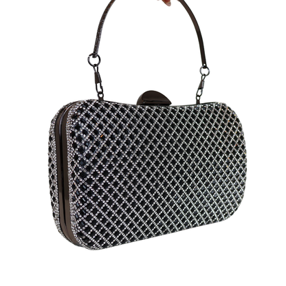 Bolsa Festa Clutch Strass Preta