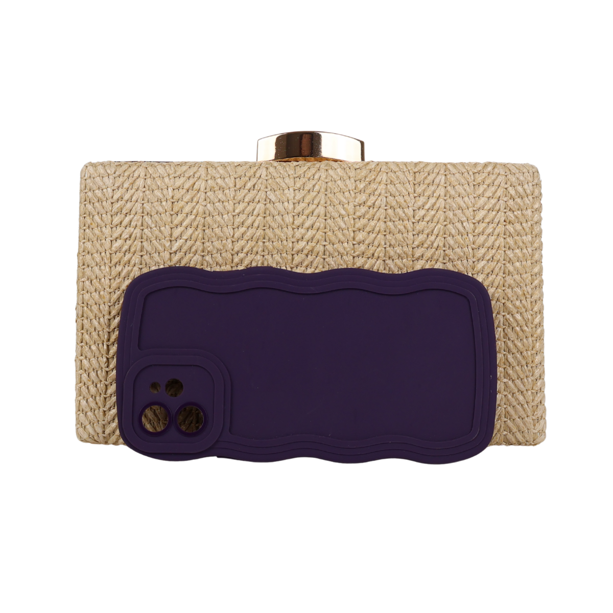 Bolsa Clutch Festa Palha Bege